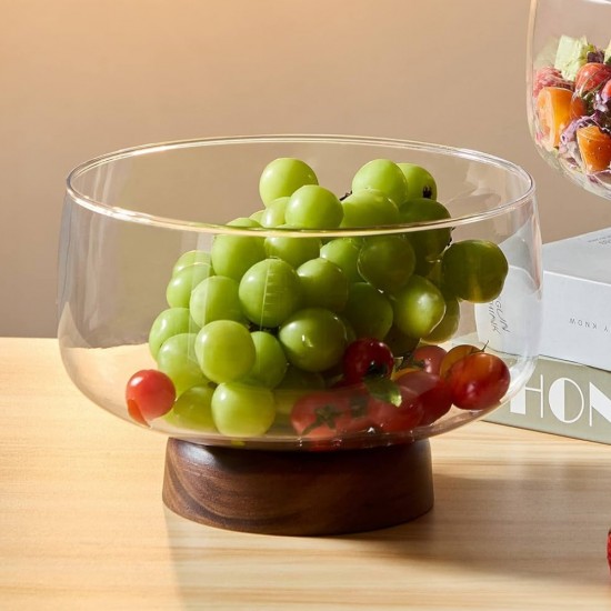 Wooden & Glass Serving Platter 16cm